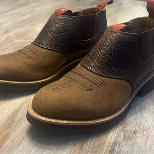 Twisted X Men's Cow Dog Two-Tone Brown Western Boots